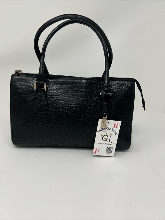 Gold PFEIL Handbags - Goldpfeil W-Zip Black Leather Handbag